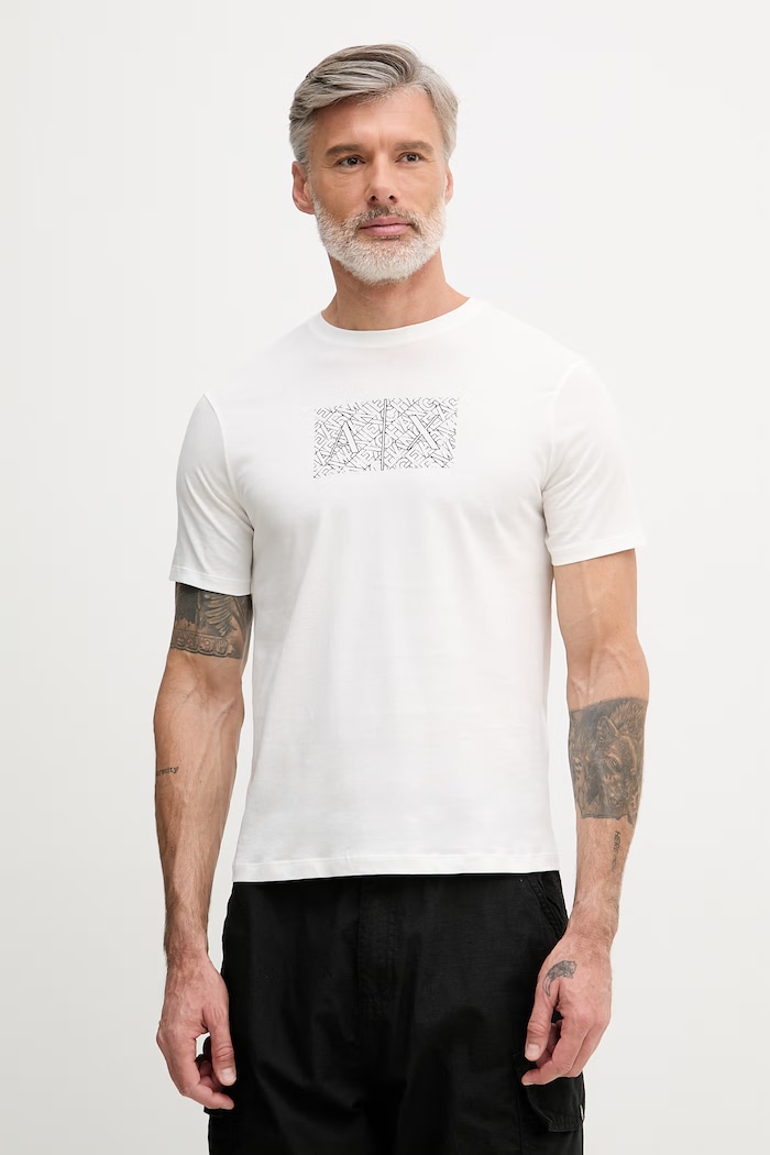 Armani Exchange tricou pentru bărbați, din bumbac alb XM002784.AF10356