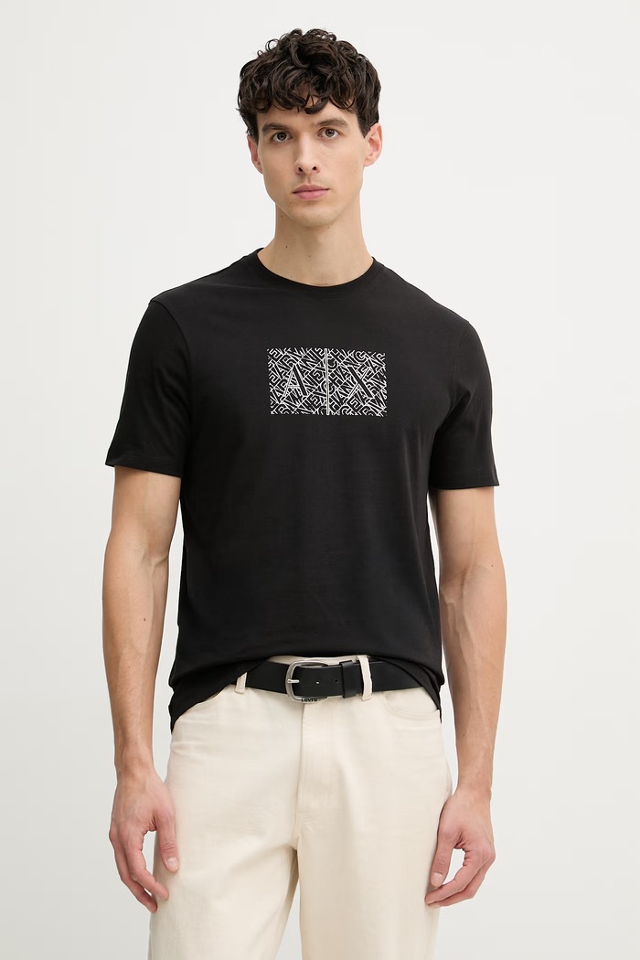 Pánske bavlnené tričko Armani Exchange čierna XM002784.AF10356