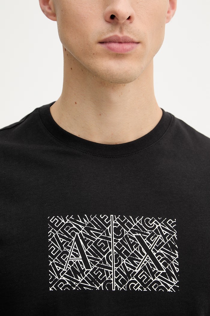 Pánske bavlnené tričko Armani Exchange XM002784.AF10356 čierna