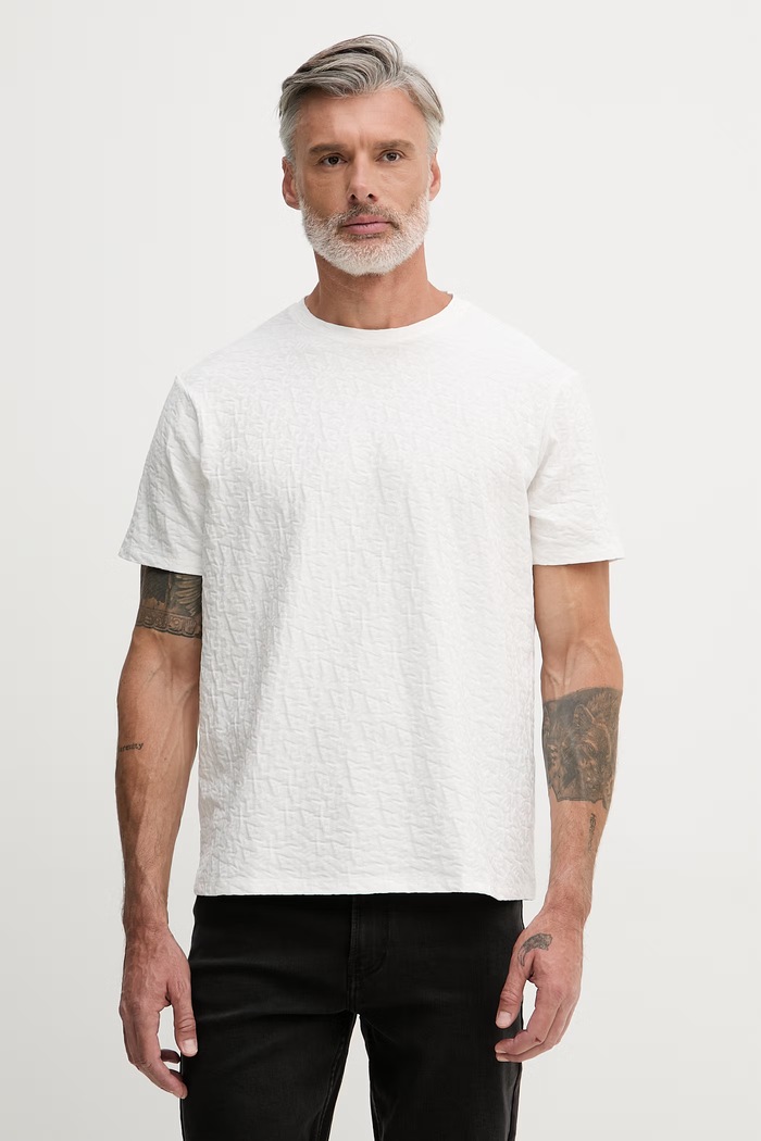 Armani Exchange tricou pentru bărbați, din bumbac bej XM002821.AF10337