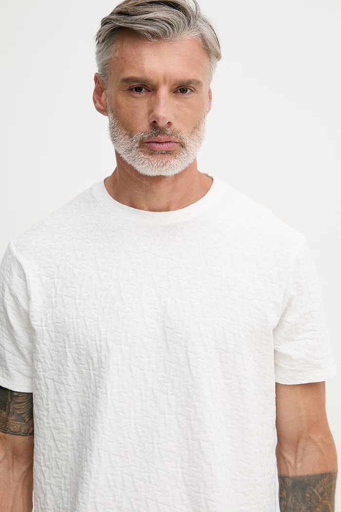 Armani Exchange tricou pentru bărbați, din bumbac bej XM002821.AF10337