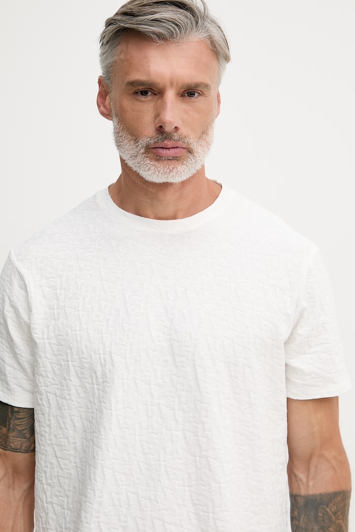 Armani Exchange tricou pentru bărbați, din bumbac bej XM002821.AF10337