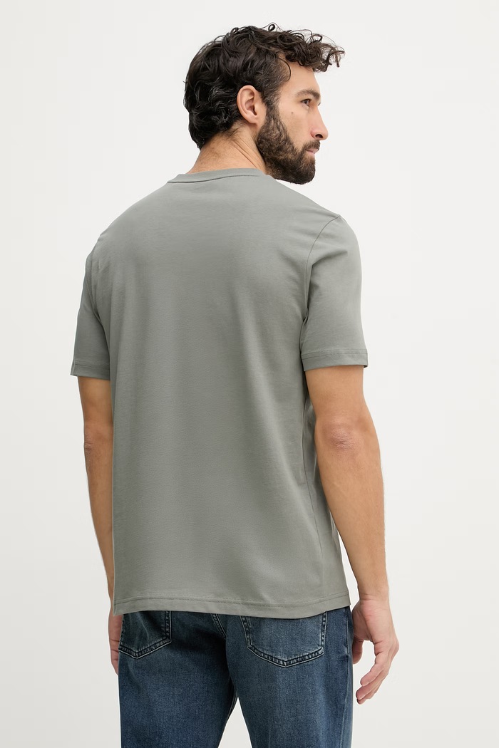 Oblačila BOSS Orange kratka majica moška bombažna 50561861 zelena