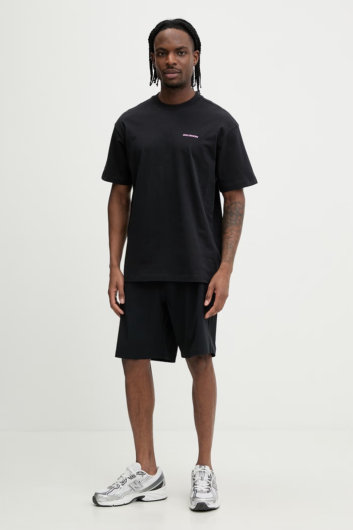 Salomon tricou din bumbac LC2832700 negru SS26