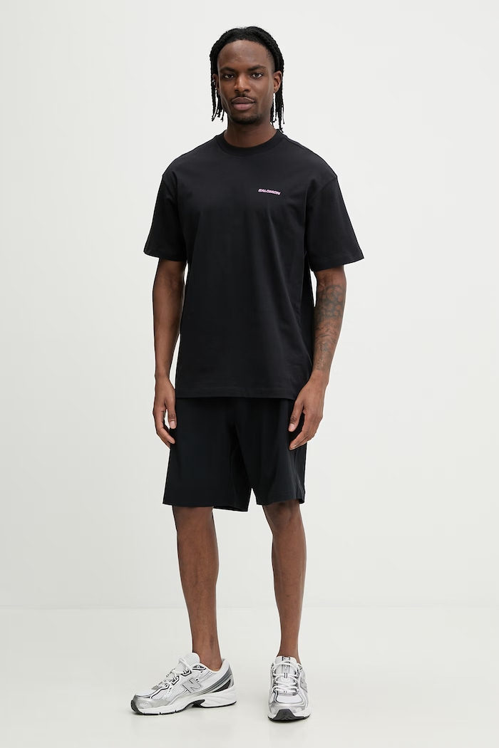 Salomon tricou din bumbac LC2832700 negru SS26
