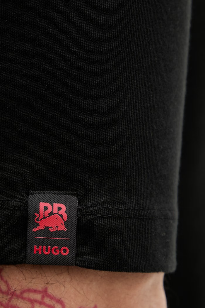 HUGO футболка для мужчин из хлопка Dedril_RB 50559670 чёрный