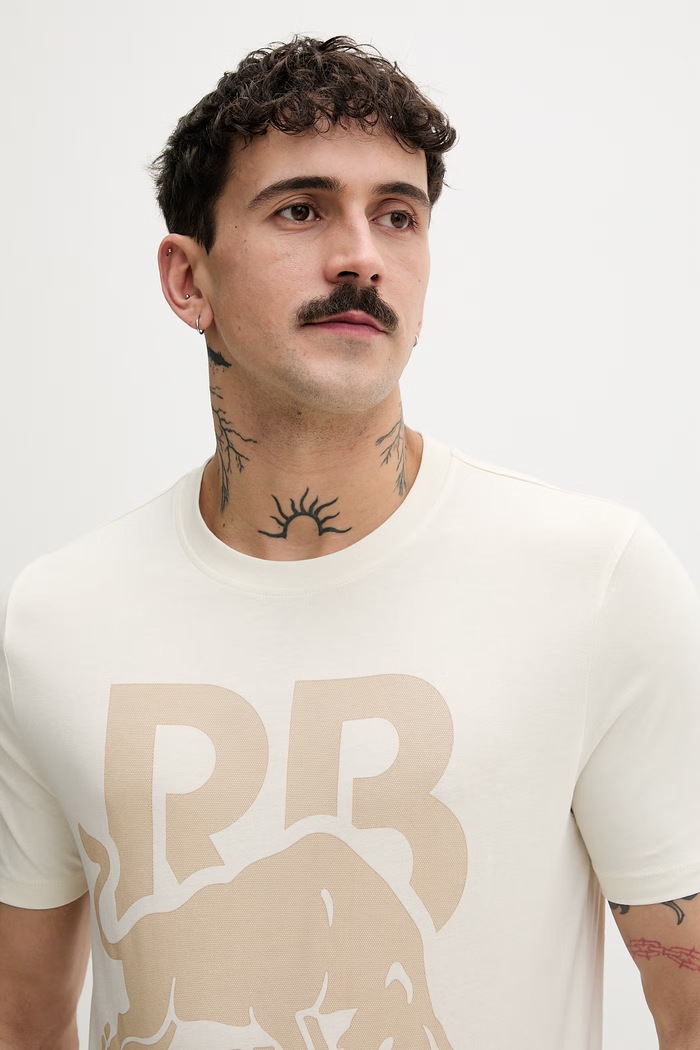 HUGO T-shirt ανδρικό βαμβακερό Dlix_RB μπεζ 50559696