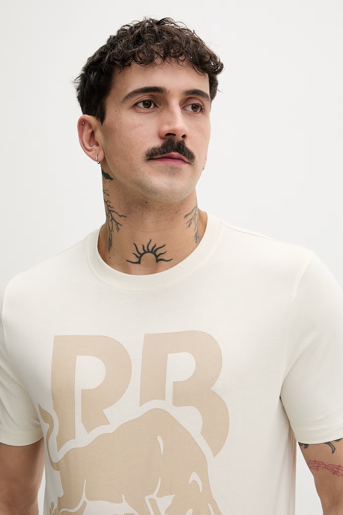 HUGO T-shirt ανδρικό βαμβακερό Dlix_RB μπεζ 50559696