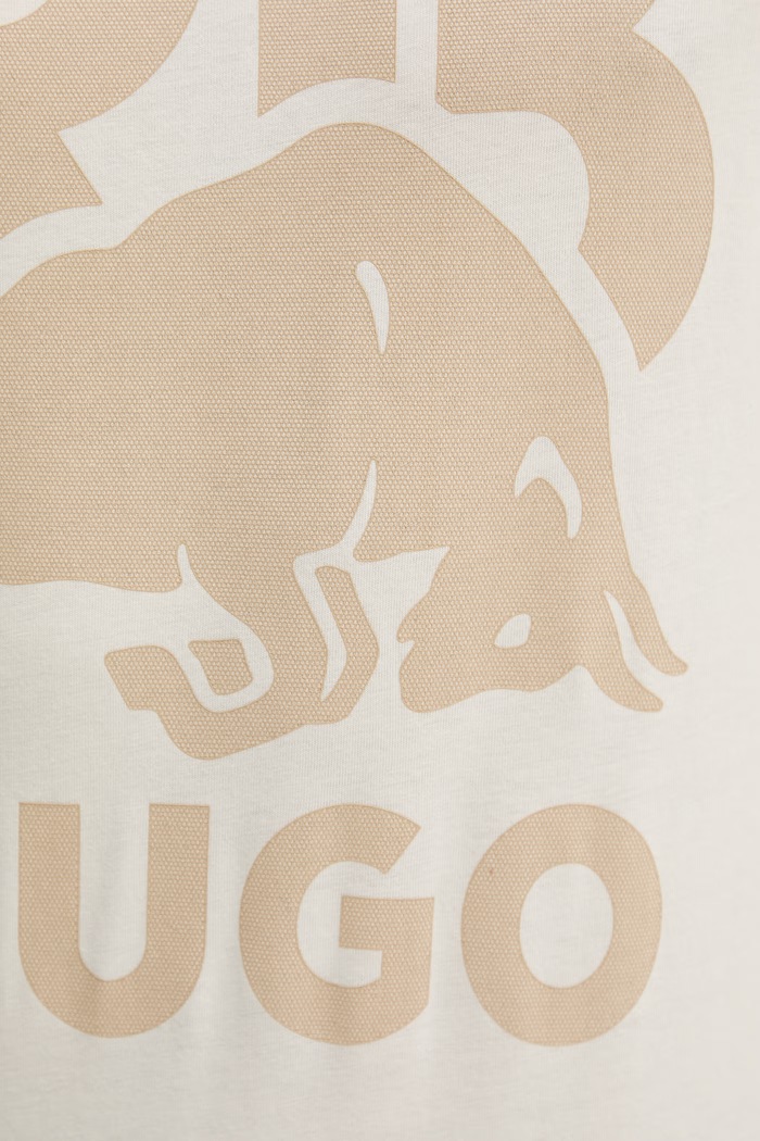 HUGO T-shirt ανδρικό βαμβακερό Dlix_RB 50559696 μπεζ