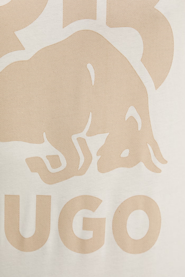 HUGO T-shirt ανδρικό βαμβακερό Dlix_RB 50559696 μπεζ