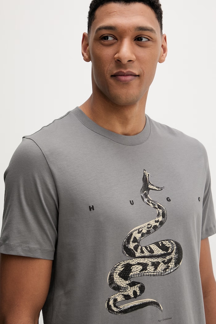 HUGO tricou din bumbac Discorb gri 50557672