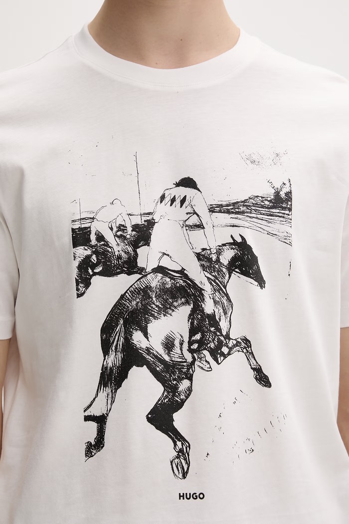 HUGO tricou pentru bărbați, din bumbac Duhorse 50557684 alb