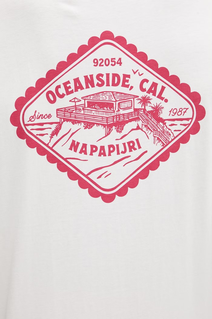 Napapijri tricou din bumbac FLINT bej NP0A4FZZFX31