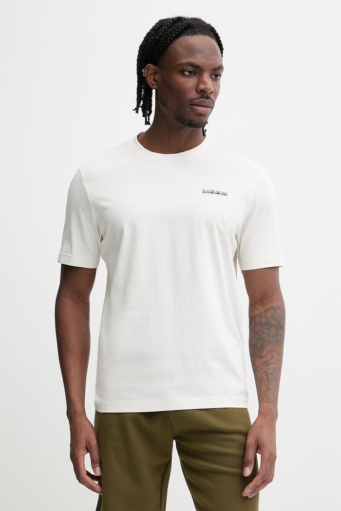 Odzież Napapijri t-shirt bawełniany FLINT NP0A4FZZN1A1 beżowy