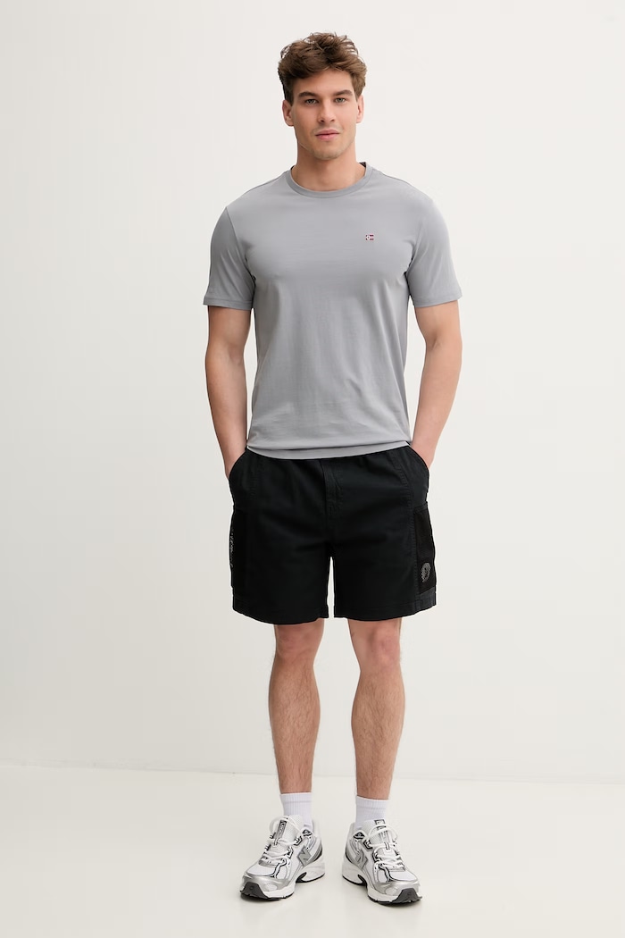 Napapijri T-shirt męski bawełniany SALIS NP0A4H8DHCB1 szary SS26