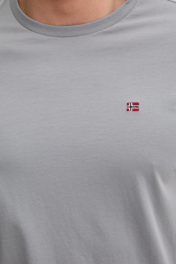 Napapijri T-shirt męski bawełniany SALIS NP0A4H8DHCB1 szary