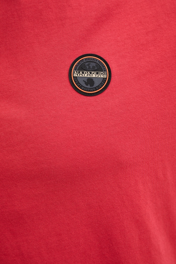 Bavlnené tričko Napapijri S-Badge NP0A8949RAQ1 červená