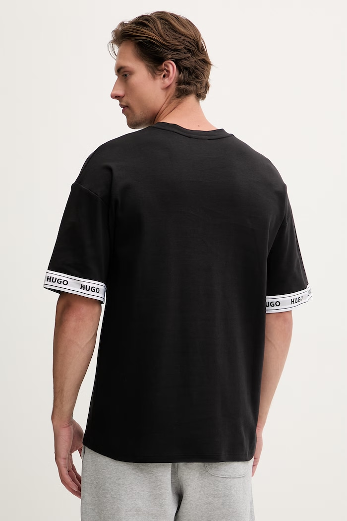 Oblečenie HUGO lounge tričko pánske bavlnené s elastanom TADE T-SHIRT 50559725 čierna