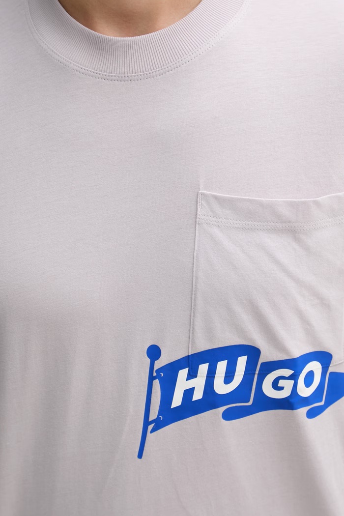 HUGO Blue tričko pánske bavlnené Nohacrop 50556406 fialová