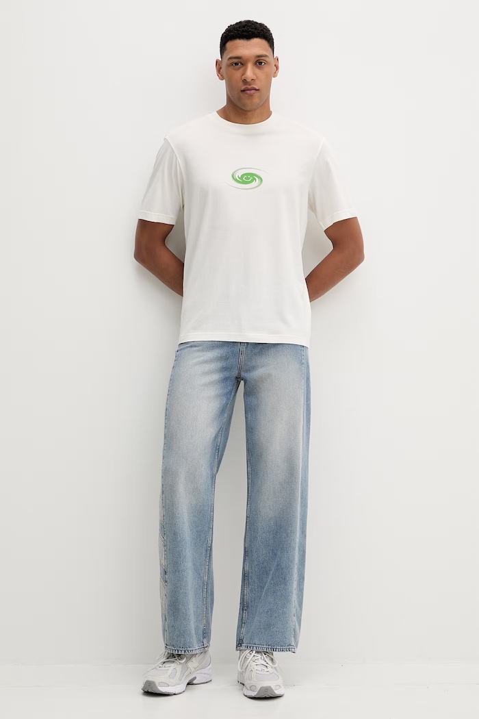 Hugo Blue t-shirt bawełniany Nunarix 50560047 beżowy SS26