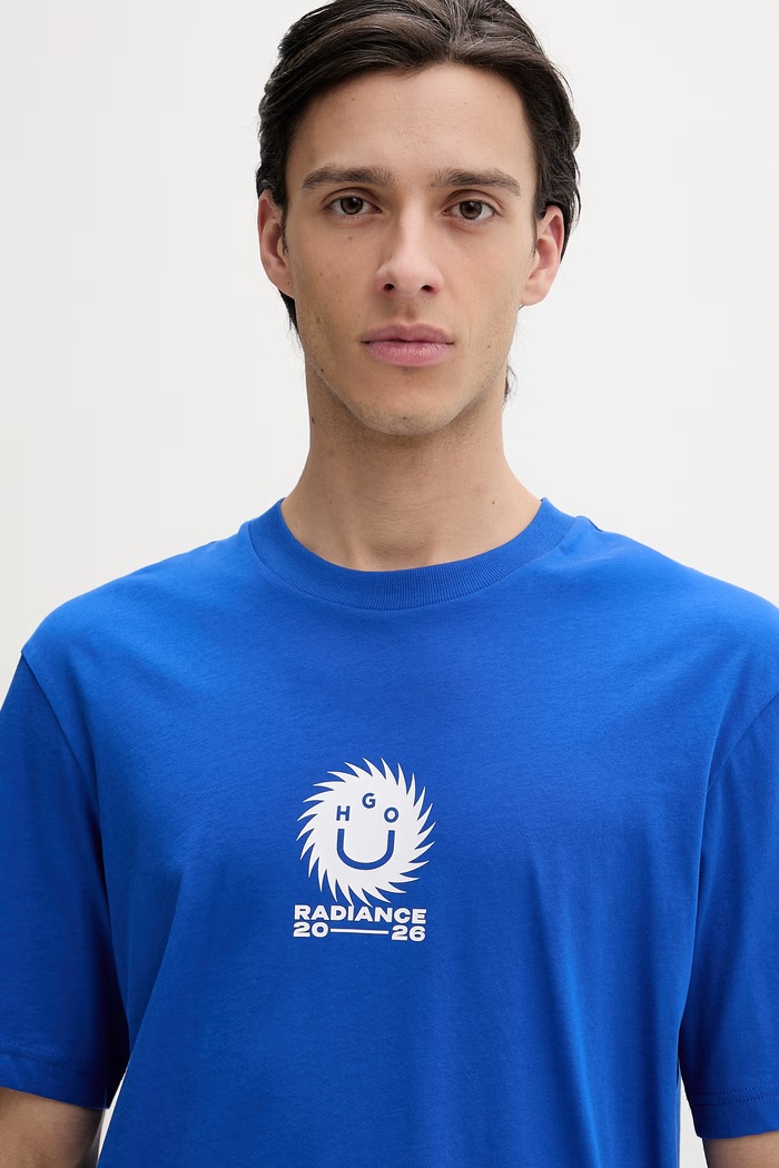 Bavlnené tričko Hugo Blue Nunarix modrá 50560047
