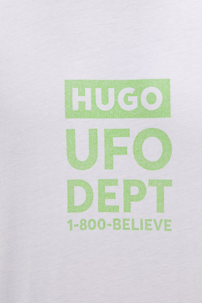 HUGO Blue pánske bavlnené tričko Nufotee biela 50560048