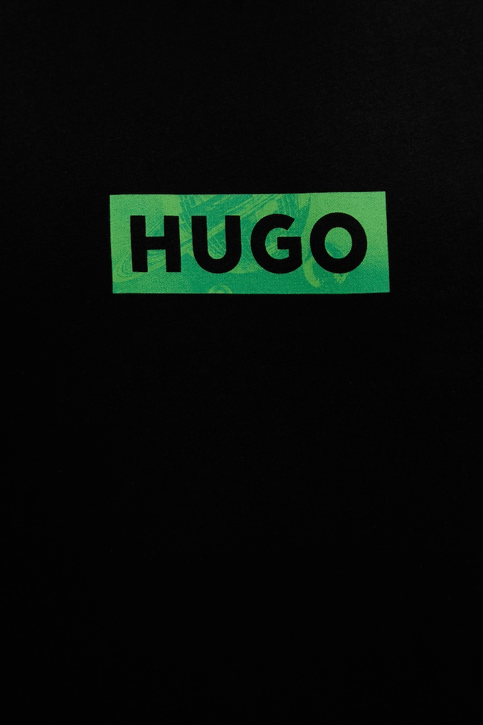 HUGO Blue pánske bavlnené tričko Nufotee 50560048 čierna