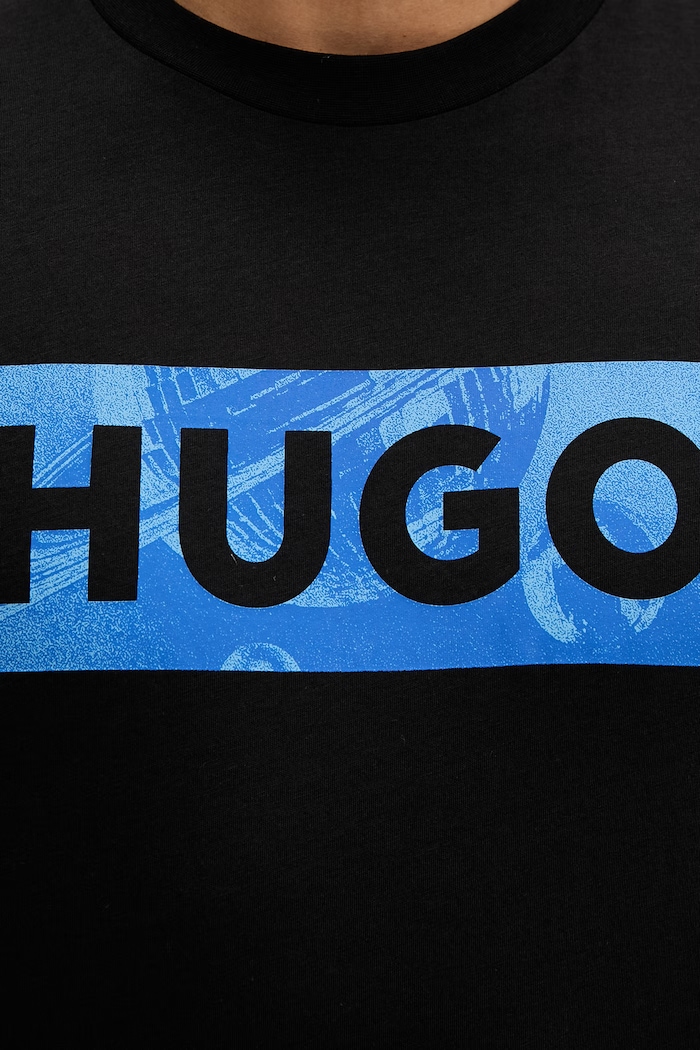 Хлопковая футболка Hugo Blue Nalien 50560060 чёрный