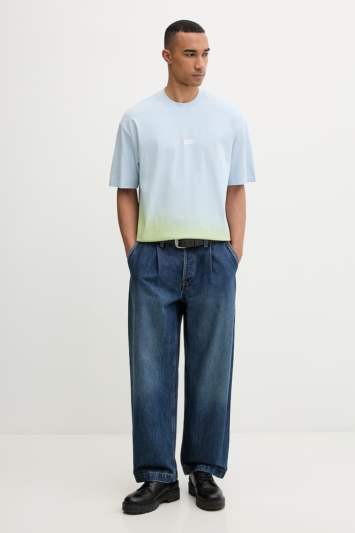 HUGO Blue tričko pánske bavlnené Nalono_F 50560732 modrá SS26