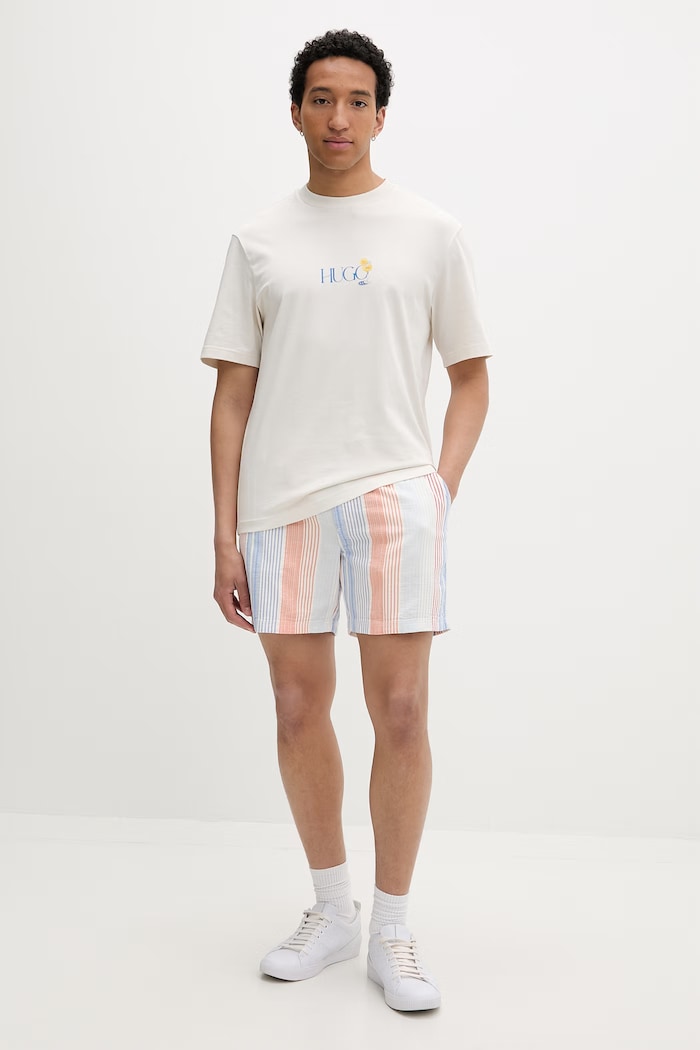 HUGO Blue тениска мъжка от памук Nulaxo 50560093 бежов SS26