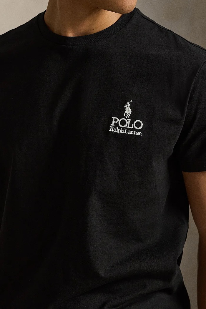 Polo Ralph Lauren JERSEY-SSL-TSH t-shirt ανδρικό βαμβακερό μαύρο 710981136501