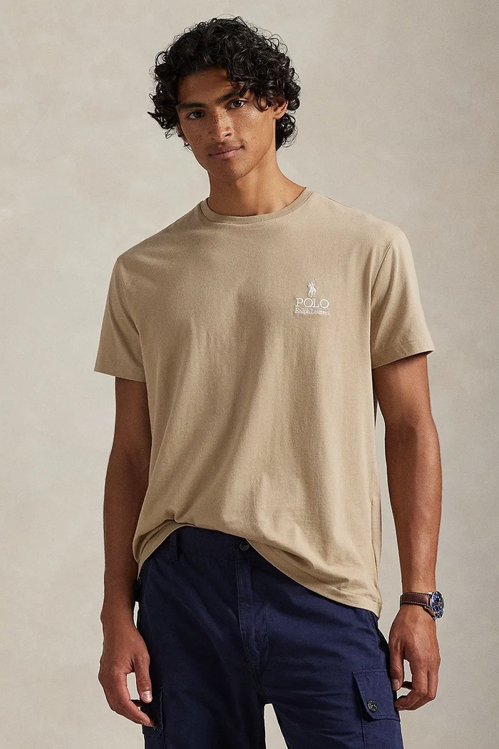 Βαμβακερό μπλουζάκι Polo Ralph Lauren JERSEY-SSL-TSH κανονικό μπεζ 710981136502