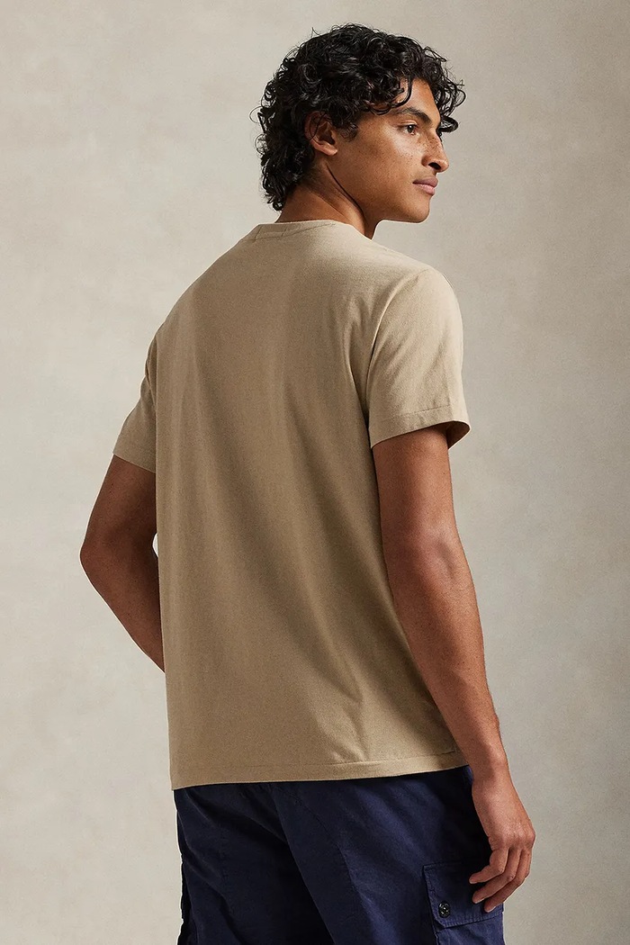 Βαμβακερό μπλουζάκι Polo Ralph Lauren JERSEY-SSL-TSH 710981136502 μπεζ SS26