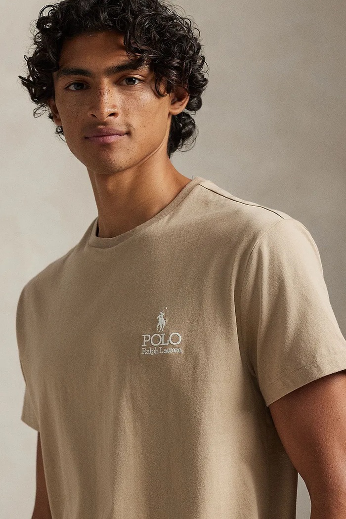 Βαμβακερό μπλουζάκι Polo Ralph Lauren JERSEY-SSL-TSH μπεζ 710981136502