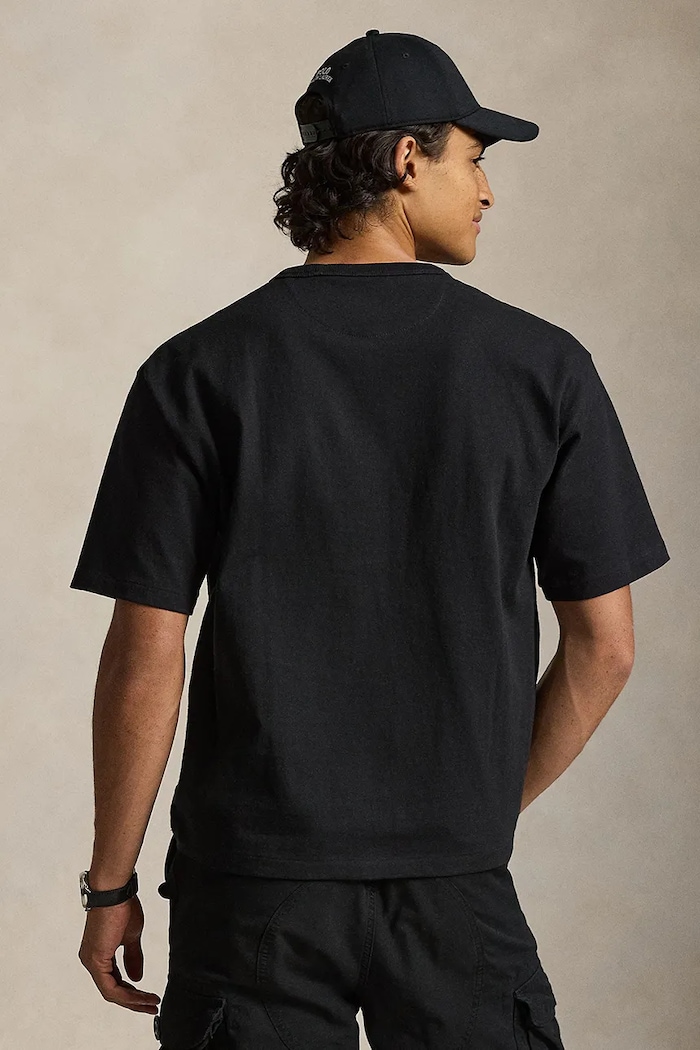 Бавовняна футболка Polo Ralph Lauren JERSEY-KNT-T-SHIRT 710A12979001 чорний SS26