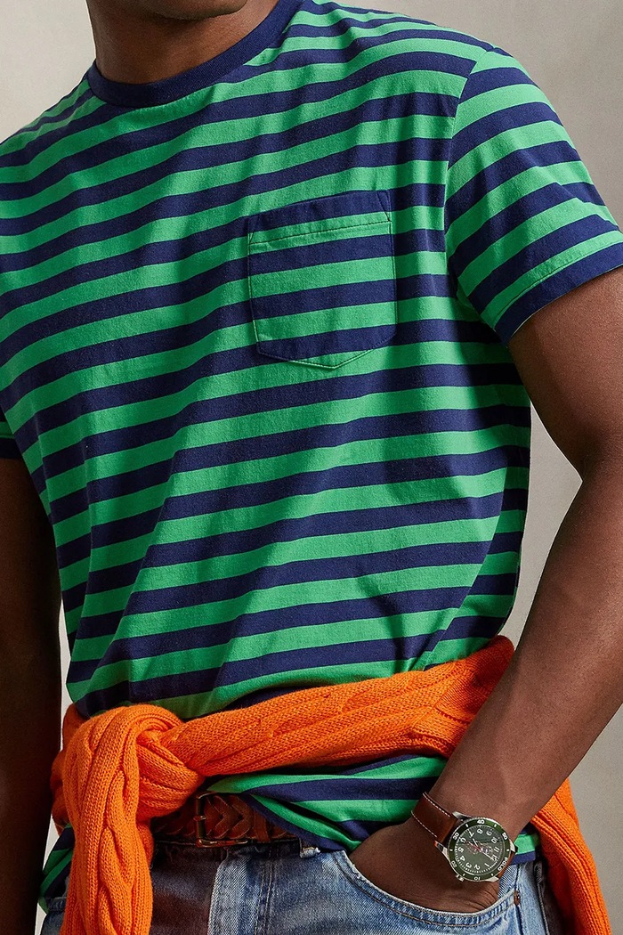 Polo Ralph Lauren JERSEY-KNT-T-SHIRT tricou de bumbac bărbătesc verde 710A13053001