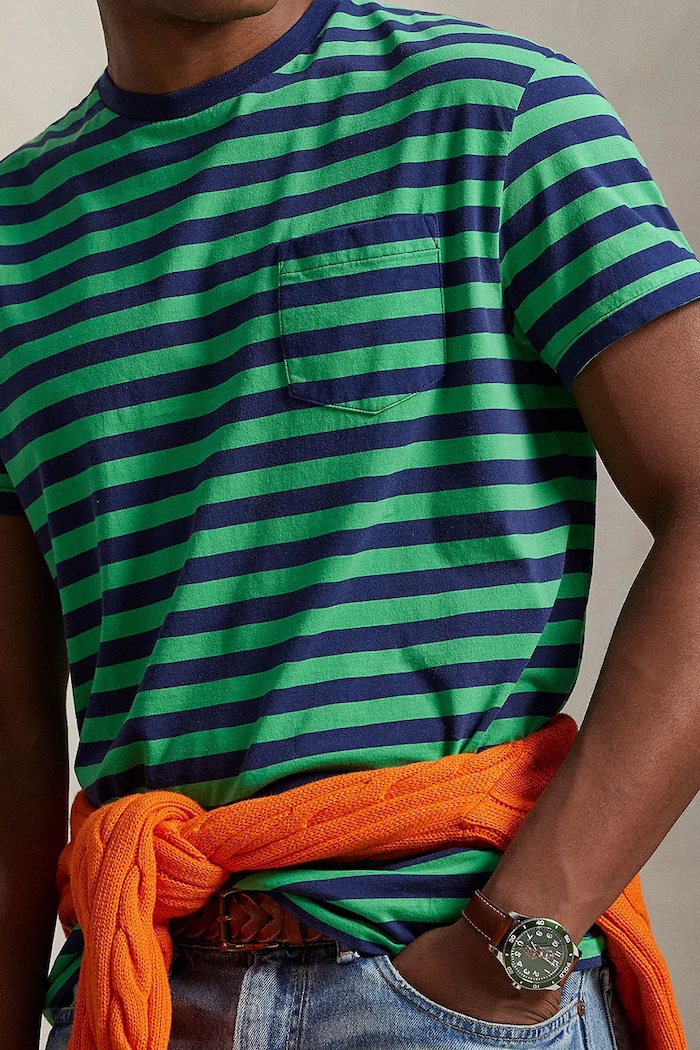 Polo Ralph Lauren JERSEY-KNT-T-SHIRT tricou de bumbac bărbătesc verde 710A13053001
