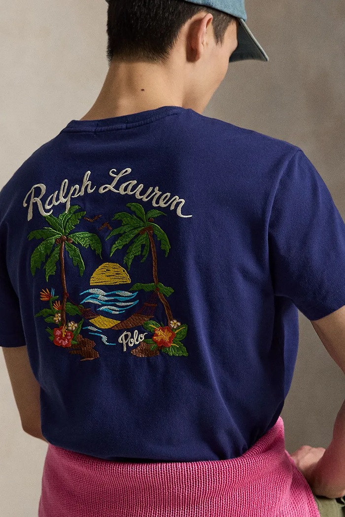 Polo Ralph Lauren JERSEY-KNT-T-SHIRT tricou de bumbac bărbătesc 710B14586001 albastru
