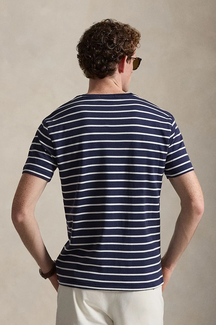 Βαμβακερό μπλουζάκι Polo Ralph Lauren INTERLOCK-KNT-T-SHIRT 710B16648001 σκούρο μπλε SS26