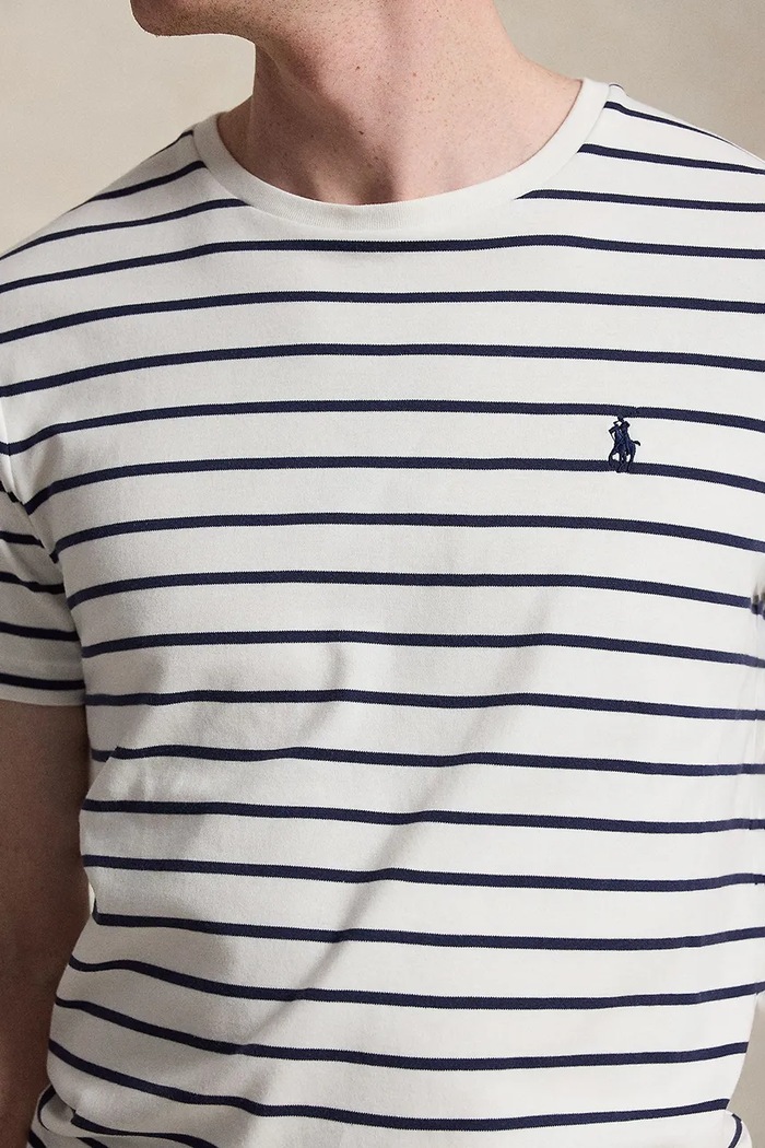 Βαμβακερό μπλουζάκι Polo Ralph Lauren INTERLOCK-KNT-T-SHIRT λευκό 710B16648002