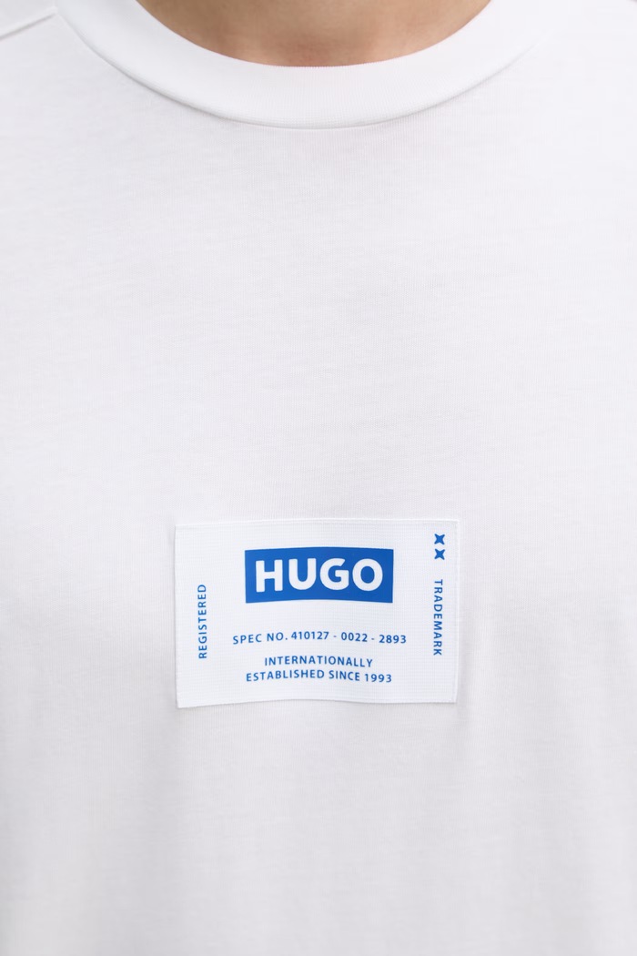 HUGO Blue tričko pánské bavlněné Nurazti 50557813 bílá