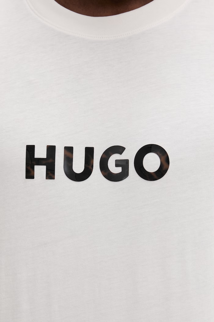 HUGO pánske bavlnené tričko Dumeo 50557437 béžová