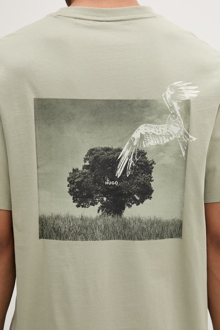 HUGO tričko pánske bavlnené Derlyns 50557618 zelená
