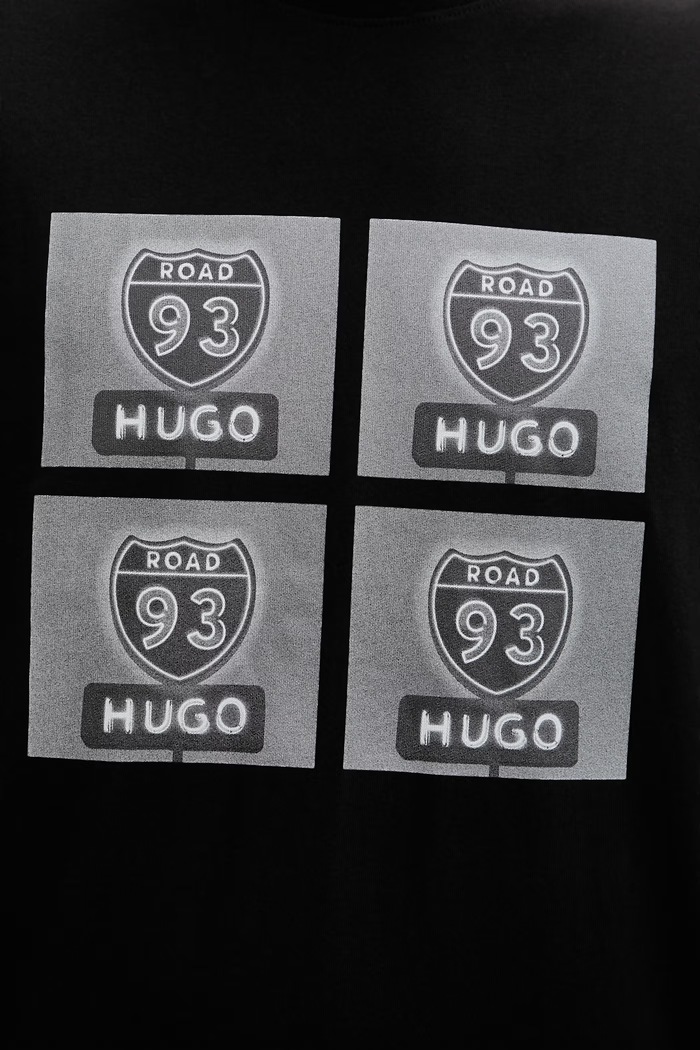 HUGO tricou din bumbac Draxon 50558405 negru
