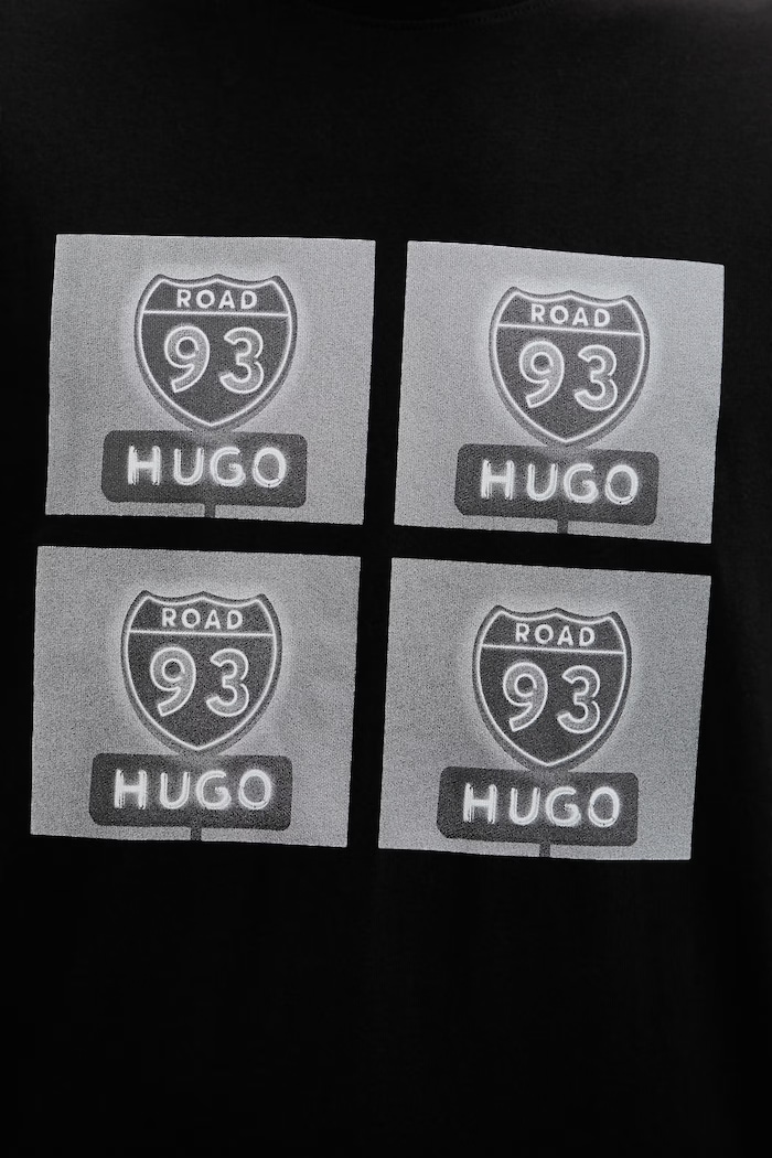 HUGO tricou din bumbac Draxon 50558405 negru