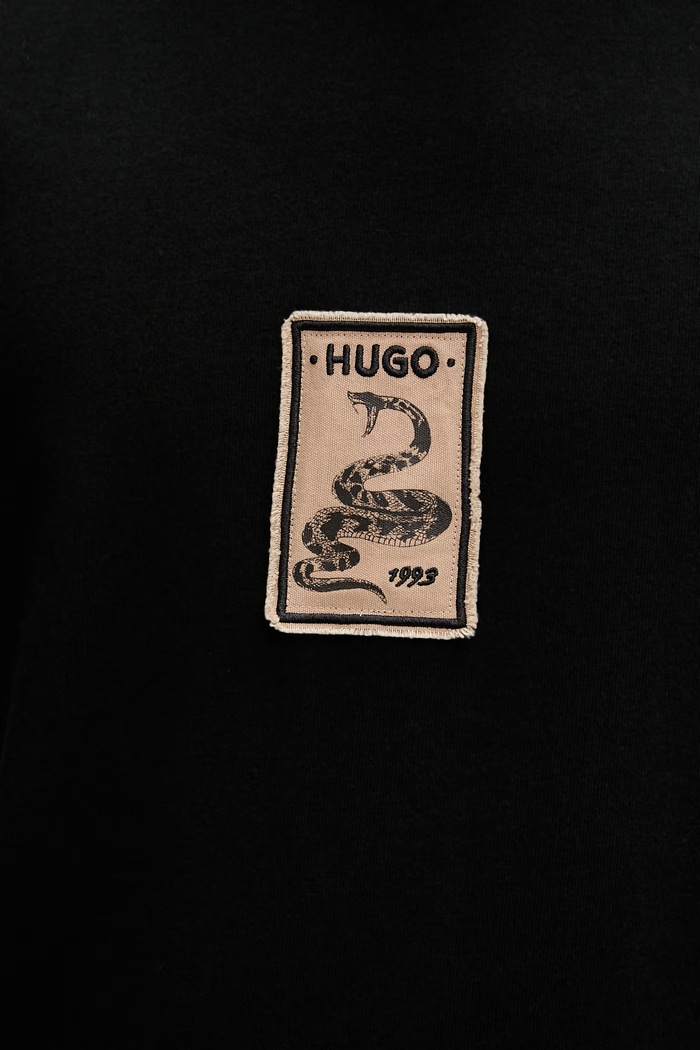 Bombažna kratka majica HUGO Dobul 50558407 črna