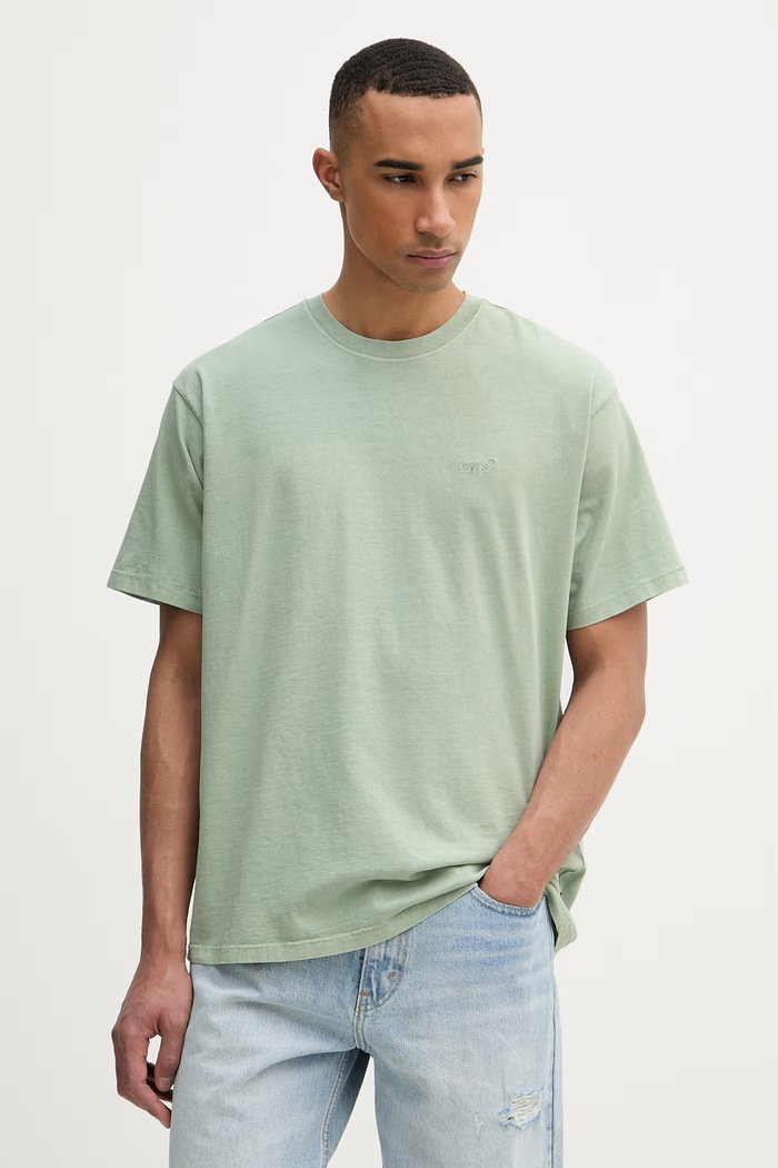 Levi's kratka majica moška bombažna RED TAB VINTAGE zelena A0637.0187