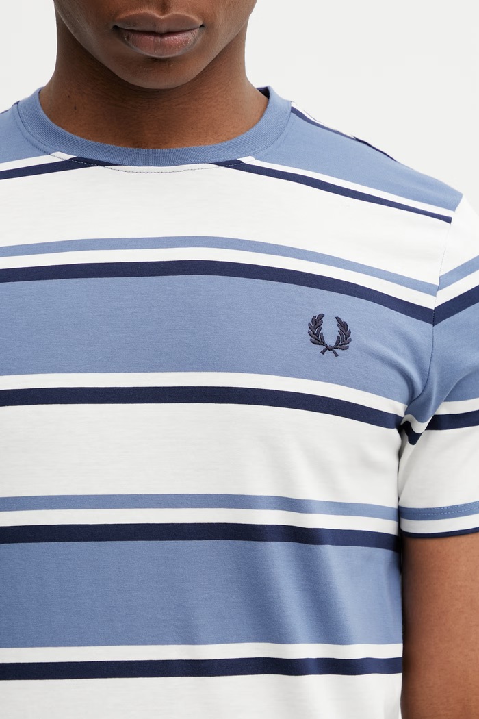 Bombažna kratka majica Fred Perry modra M1302