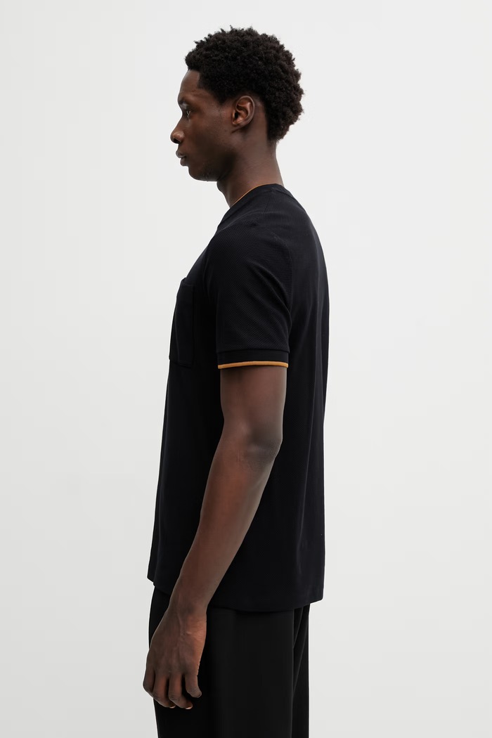 Βαμβακερό μπλουζάκι Fred Perry M2395 μαύρο SS26