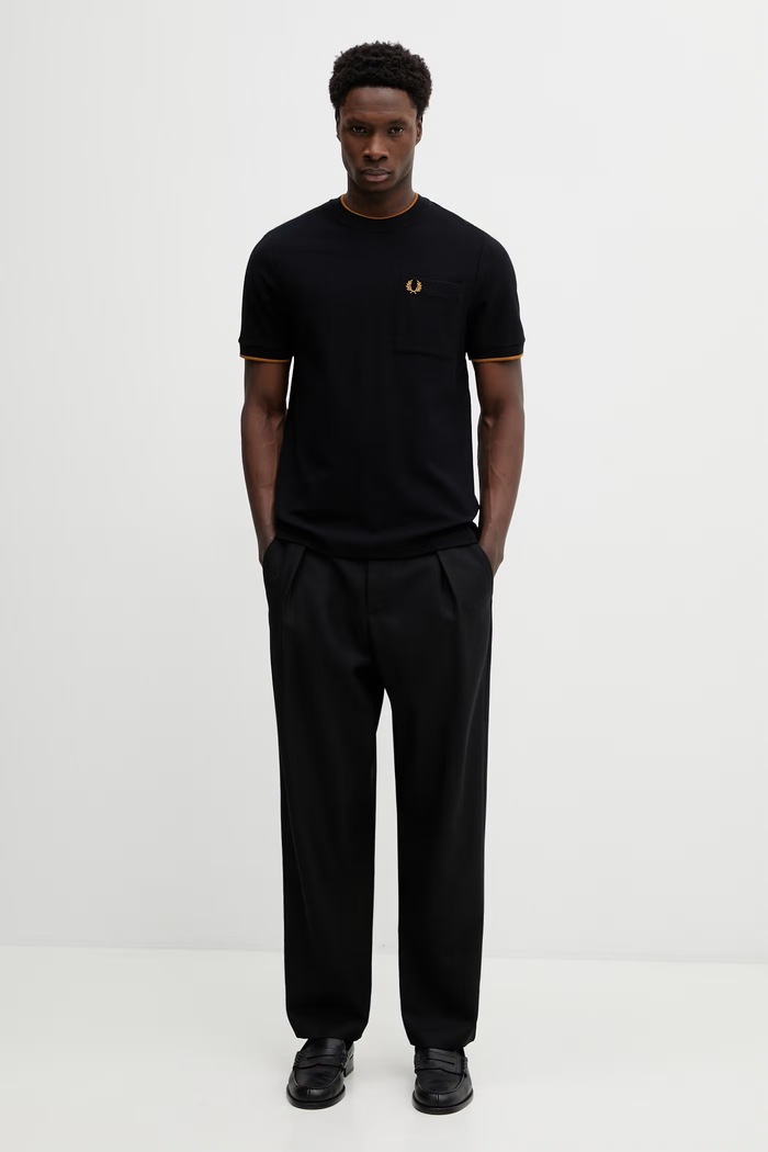 Bombažna kratka majica Fred Perry M2395 črna